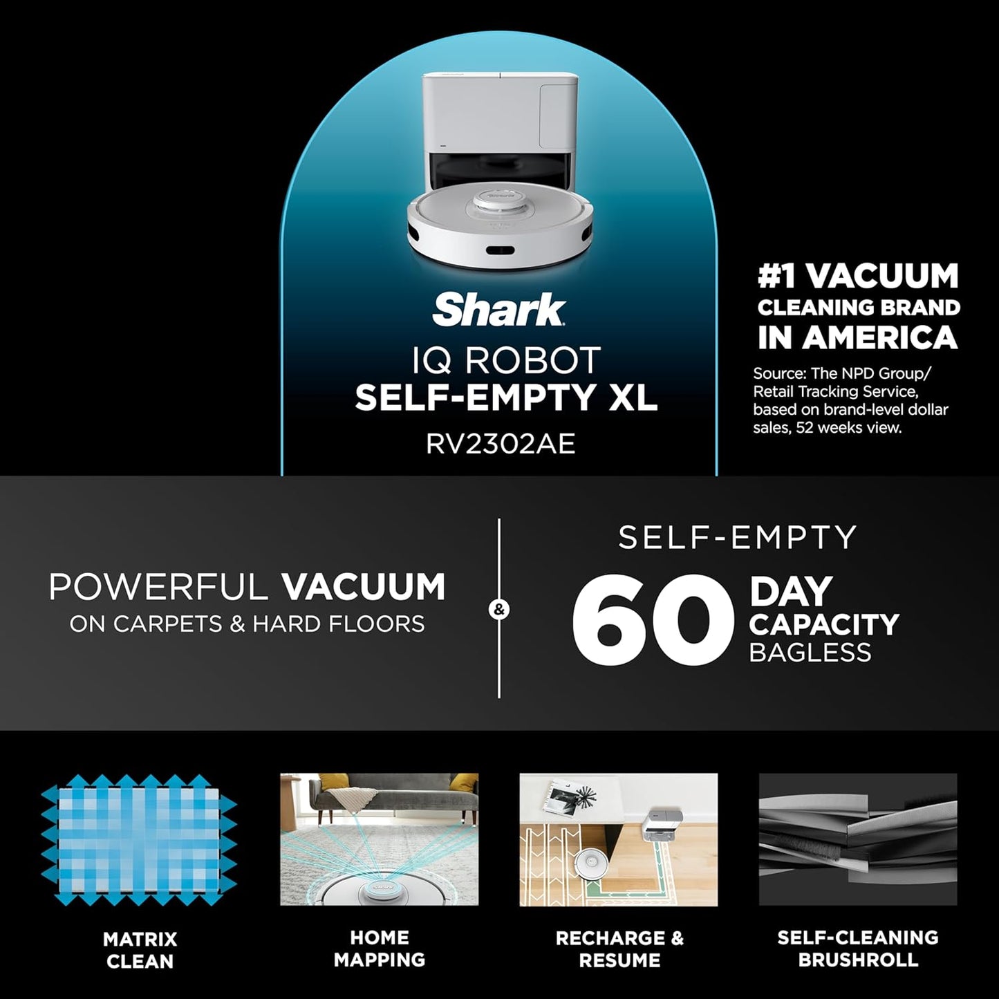 Effortless Clean™ Robotic Vacuum with Self-Emptying Base™